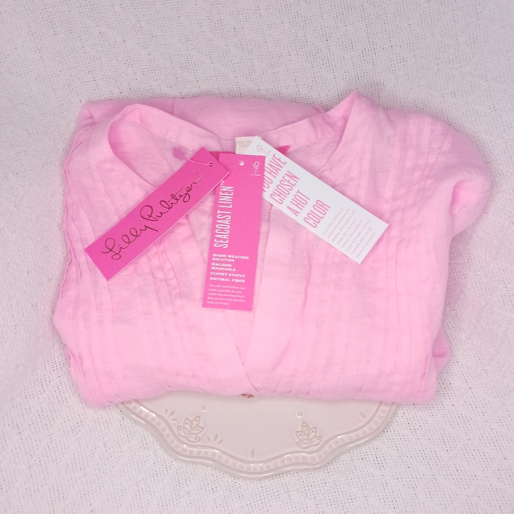 Lilly Pulitzer Sarasota Tunic Mandevilla Baby Long Sleeve Seacoast Linen - Picture 5 of 7